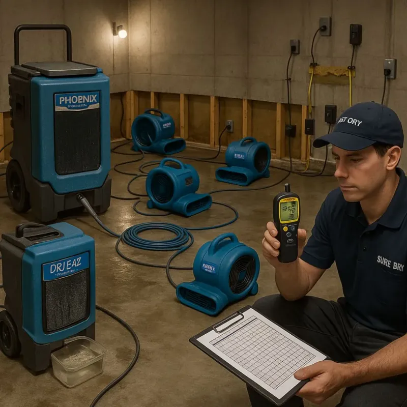 Structural Drying and Dehumidification process in Wilmington Island, GA